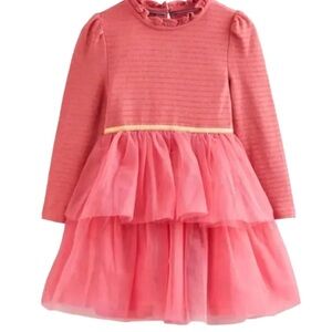 Mini Boden pink tulle Layered Kids Dress Size 5-6